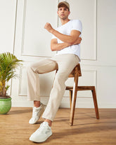 Trends mom fit Denim Jeans(Men's Mom fit cream)