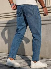 Street Wear Mens Elegant Loose Fit Jeans in Darkblue Color