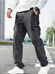 Men’s Mom Fit Style Siz Pockets Denim Jeans - Durable & Stylish