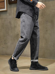 Mens Mom Fit Charcol Denim Jeans