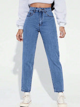 Womens Dark Blue Mom Fit Jeans