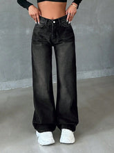 Womens Black Shaded Whisker Jeans