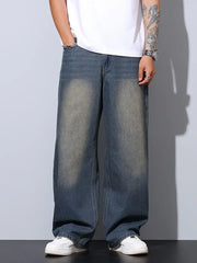 Mens Golden Yellow Shaded Whisker Jeans
