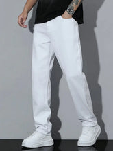 Mens Mom Fit White Denim Jeans
