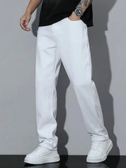 Mens Mom Fit White Denim Jeans