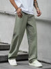 Mens Wide Leg Baggy Style Green Jeans