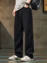 Losse Fit Mens Wide Leg Black Jeans - Baggy Style