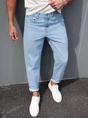Mens Mom Fit Light Blue Denim Jeans