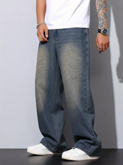 Mens Golden Yellow Shaded Whisker Jeans