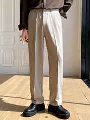 Mens Formal Cream Trouser Korean Pant