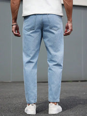 Mens Mom Fit Light Blue Denim Jeans