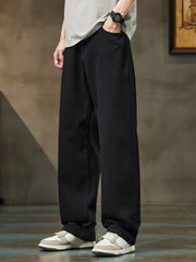 Losse Fit Mens Wide Leg Black Jeans - Baggy Style