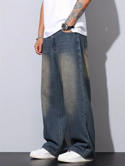 Mens Golden Yellow Shaded Whisker Jeans