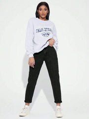 Womens Loose Fit Anker Length Denim Jeans