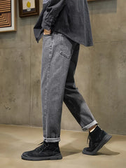 Mens Mom Fit Charcol Denim Jeans