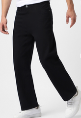 Comfy Look Denim jeans(Men's Wide leg black)