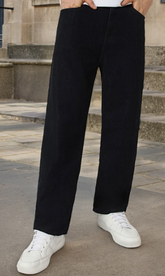 Comfy Look Denim jeans(Men's Wide leg black)