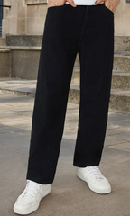 Comfy Look Denim jeans(Men's Wide leg black)