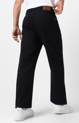 Comfy Look Denim jeans(Men's Wide leg black)