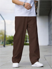 Mens Wide Leg Brown Jeans