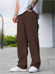 Mens Wide Leg Brown Jeans
