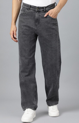 Men's Fashinable Denim jeans(Men's Wide leg Charcoal)