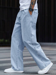 Comfortable Loose Fi Baggy Style Blue Jeans