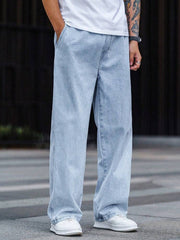 Comfortable Loose Fi Baggy Style Blue Jeans
