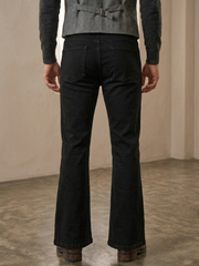 Black Bootcut Jeans for Men Mid Rise Comfort Fit