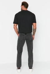 Comfort and Fit Denim Jeans(Men's Mom fit Charcoal)