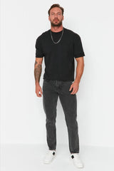 Comfort and Fit Denim Jeans(Men's Mom fit Charcoal)