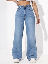Fashionable Womens Whisker Jeans in Light Blue Color