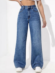 Womens Whisker Blue Jeans For Daiy Wear