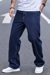 Comfortable Look Men's Denim jeans(Men's Wide leg stone)