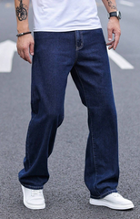 Comfortable Look Men's Denim jeans(Men's Wide leg stone)