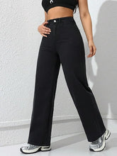 Stylish Black Denim jeans(Wide leg Black Jeans)