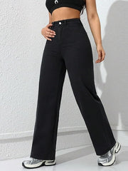 Stylish Black Denim jeans(Wide leg Black Jeans)