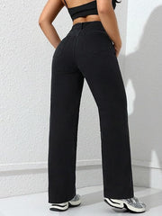 Stylish Black Denim jeans(Wide leg Black Jeans)