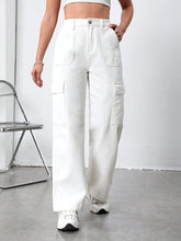 Stylish Extra pocket Cargo Denim jeans(pocket White)