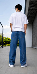 Men’s Wide Leg Stone Jeans – Relaxed Fit Casual Denim
