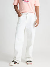 Men's Falred Denim jeans(Men's Wide leg White)