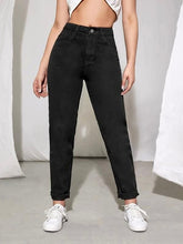 Stylish design Mom fit Denim jeans(mom fit Black)