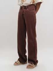 Stylish Men's Flared Denim jeans(Men's Wide leg Brown)