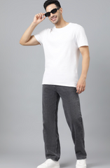 Men's Fashinable Denim jeans(Men's Wide leg Charcoal)