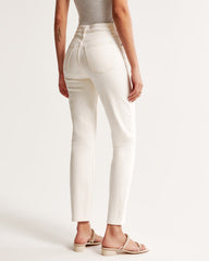 Stylish jeans and fency mom fit jeans(Mom fit Cream)