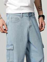 Men's Stylish Pocket Denim Mom fit jeans(Men's 6pocket Mom fit Ice)