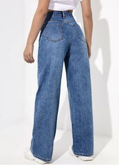 Womens Whisker Blue Jeans For Daiy Wear