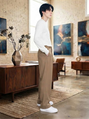 Premium Korean-Style Pleated Lycra Pants