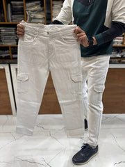 Men's Denim 6pocket Mom fit jeans(Men's 6pocket Mom fit White)