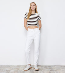 Classic mom fit design Denim jeans(Mom fit White)